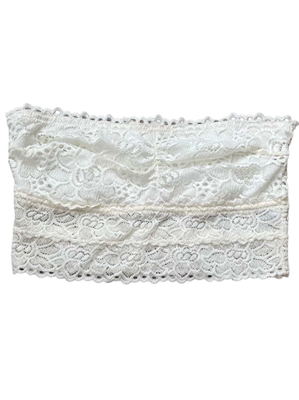 Altar'd State White Lace Strapless Bandeau Medium